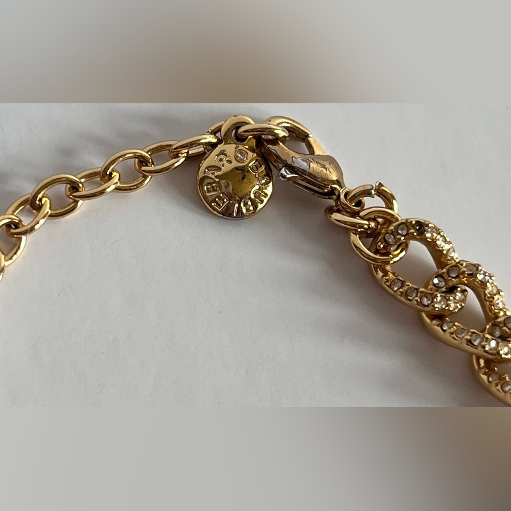 Gold BaubleBar Pavé Stone Chain Bracelet - Picture 4 of 4